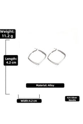 DOUBLE SQUARE RING SIMPLE EARRINGS_CWAJE147