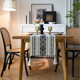 GEOMETRIC TASSEL HOLIDAY TABLE RUNNER_CWMM0994