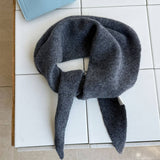 Pure Wool Knit Triangle Scarf Multi-Use_Cwov00279