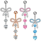 BOW KNOT CZ BELLY RING MINIMALIST BESTSELLER_CWMM9197