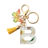 DRIED FLOWER PRINTED LETTER KEYCHAIN_CWMM1305
