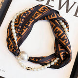 Pearl Magnetic Skinny Silk Neck Scarf_Cwasc03934