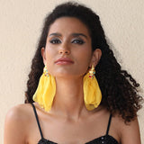 HANDMADE FLORAL SEASHELL EARRINGS BEACH STYLE_CWMM6185