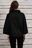 Cwoco0951_Solid Color Short Cape Shawl Coat