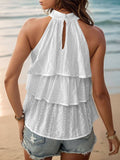 White Sleeveless Tiered Top