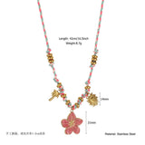 HANDMADE COTTON ROPE NECKLACE WITH SHELL CHARMS_CWMM8811