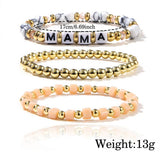 ACRYLIC BEADED FASHION LETTER BEAD BRACELET SET_CWMM3542