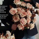 Vintage Faux Wilted Rose Bouquet With Ink Stains_Cwmm6513