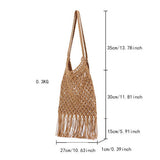 MESH BEACH BAGS TOTES WITH TASSELS AT THE BOTTOM_CWAB4667