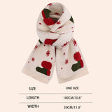 Red Knit Christmas Scarf - Faux Cashmere Reindeer_Cwasc0127