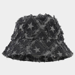 SUN PROTECTION RAW EDGE DENIM BUCKET HAT_CWAH1629