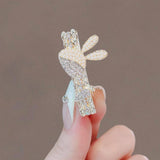 RHINESTONE CUTE RABBIT CARROT DUCKBILL HAIRPIN_CWAHA4735
