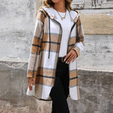 Vintage Classic Plaid Long Loose Casual Hoodie