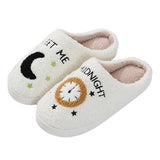 CARTOON MOON AND CLOCK PATTERN INDOOR SLIPPERS_CWSHS0255
