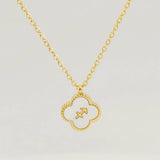 SHELL FOUR LEAF CLOVER CONSTELLATION NECKLACE_CWAJE0688
