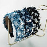 SPONGE BEADED TASSEL HIGH TOP HEADBAND_CWAHA1790