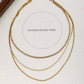 HERRINGBONE SNAKE BONE FIGARO GOLD NECKLACE_CWMM3672