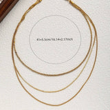 HERRINGBONE SNAKE BONE FIGARO GOLD NECKLACE_CWMM3672