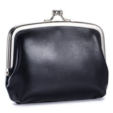 Vintage Leather Coin Wallet Double Clip Pouch_Cuab00386