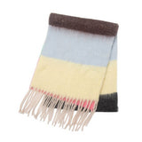 CHUNKY FRINGE STRIPE SCARF WINTER YARN WRAP_CWASC0877