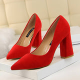 SIMPLE SUEDE SHALLOW MOUTH POINTED HIGH HEELS_CWSHH0037