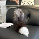 CUTE REAL FOX FUR BIG TAIL CAR KEYCHAIN PENDANT_CWMM2523
