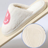 COZY SMILING FACE SLIPPERS FUZZY SLIPPERS WOMEN_CWSHS0249