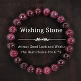 Cherry Red Garnet Beaded Bracelet_Cwmm11319