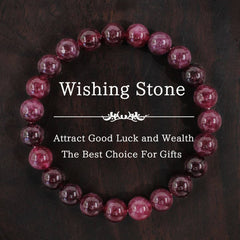 Cherry Red Garnet Beaded Bracelet_Cwmm11319