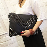 RIVET DECORATION LARGE CAPACITY HANDBAG_CWAB1376