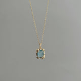 BLUE ZIRCON SQUARE STAR NECKLACE_CWAJE1254