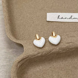 Valentines Day Black Heart Pendant Earrings