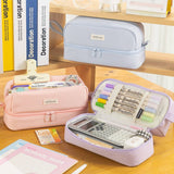 DOUBLE LAYER SOLID COLOR SIMPLE PENCIL CASE_CWMM1969