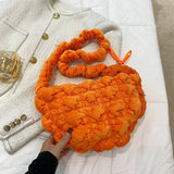 VELVET FUZZY PUFFY CLOUD SHOULDER BAG_CUAB00510