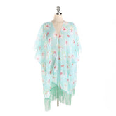 TASSEL FLORAL PRINT OPEN FRONT KIMONO CARDIGAN_CWASC0793