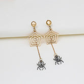 NEW PERSONALIZED SPIDER WEB HALLOWEEN EARRINGS_CWAJE1850