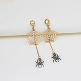 NEW PERSONALIZED SPIDER WEB HALLOWEEN EARRINGS_CWAJE1850