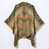 Vintage Interwoven Vine Flower Warm Shawl_Cwasc0957