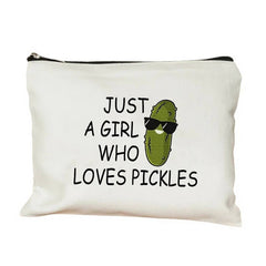 CUCUMBER LETTER DOUBLE SIDED PRINTED COSMETIC BAG_CWAB1783