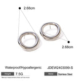 SIMPLE SQUARE ROUND IRREGULAR HOLLOW EARRINGS_CWAJE1780