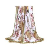 SATIN GOLD TRIMMED SCARF FOR WOMEN SHAWL_CWASC0685