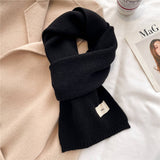 SOLID KNIT SCARF CANDY COLOR WRAP FOR STUDENTS_CWASC0975