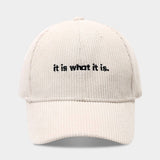 Corduroy Letter Baseball Cap Women Trendy_Cwah04649