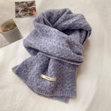 AVOCADO GREEN WOOL KNIT SCARF FOR WOMEN WARM_CWASC1506