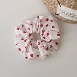 Polka Strawberry Scrunchie Cute Low Pony_Cwaha08168