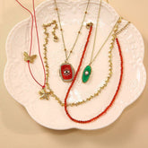 STARFISH EYE PENDANT NECKLACE HANDMADE ENAMEL_CWMM8872
