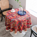 ROUND JACQUARD SUNFLOWER TABLECLOTH_CWMM0950