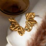 18K GOLD STAINLESS STEEL GOLDEN PETAL EARRINGS_CWMM2345