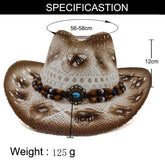 BEACH SUNSHADE COWBOY STRAW HAT_CWAH1257