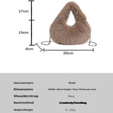 FLUFFY CHAIN HANDBAG WOMEN SHOULDER TOTE_CUAB00607